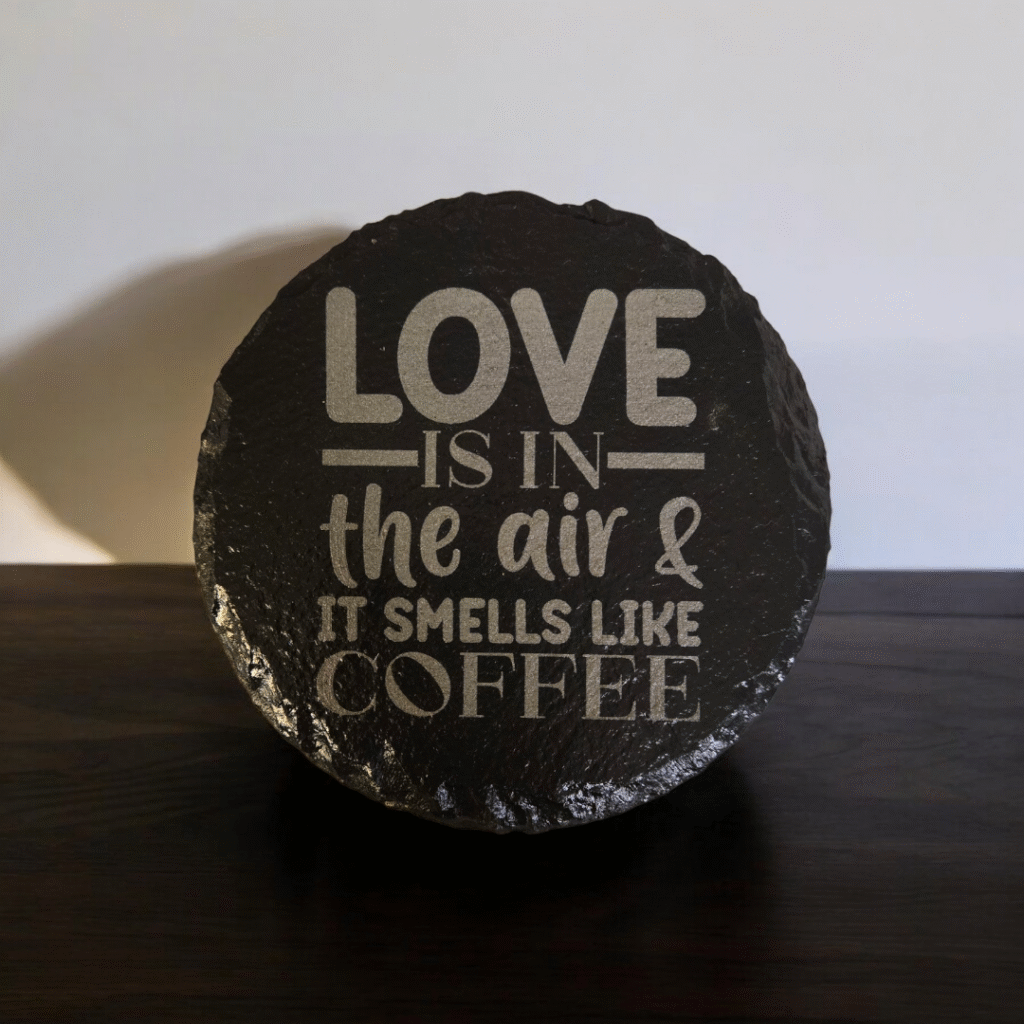slate coaster, coffee theme